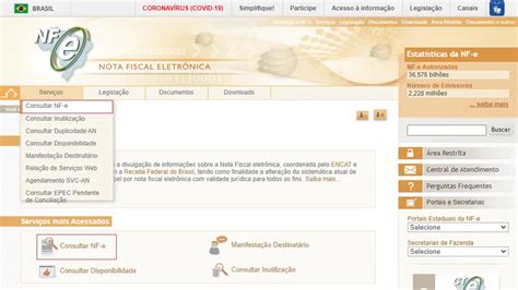 Portal da Nota Fiscal Eletrônica.